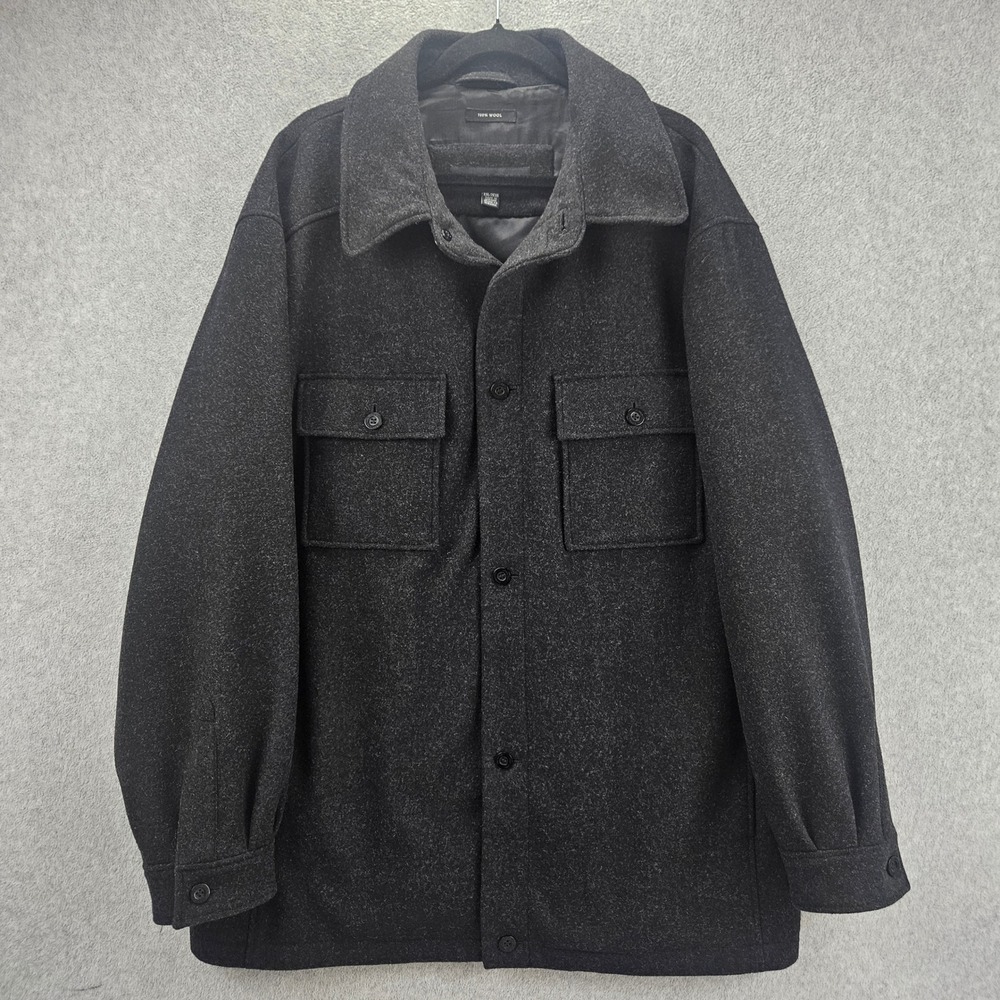 CLAIBORNE | Mens XXL 100% Wool Car Coat Charcoal Gray Quiet Luxury Old Money
